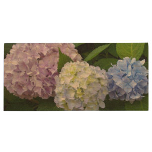 Hydrangeas Wood USB Flash Drive