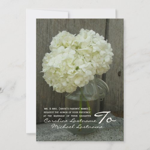 Hydranges &amp; Barnwood Wedding Invite