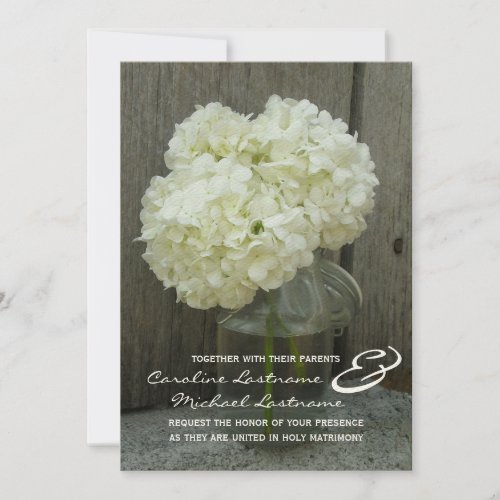 Hydranges &amp; Barnwood Wedding Invite
