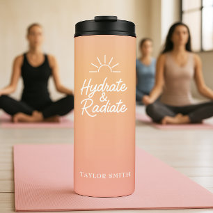 Hydrate and Radiate Custom Blush Pink Thermal Tumbler