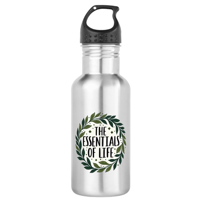 Hydrate, Energize, Thrive Stainless Steel Water Bottle (Front)