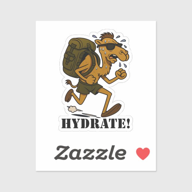Hydrate – Funny Camel Running Fitness Design Sticker (Sheet)