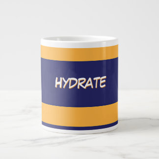 HYDRATE Logo Orange Dk Blue Stripe Giant Coffee Mug