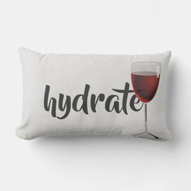 hydrate-red wine in glass lumbar pillow (Front)