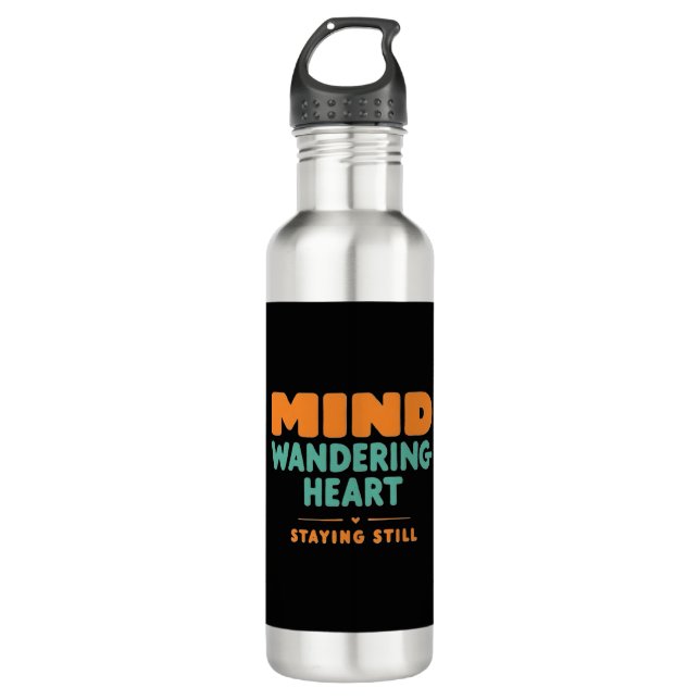  Hydrate Your Body, Inspire Your Mind! Stainless Steel Water Bottle (Front)