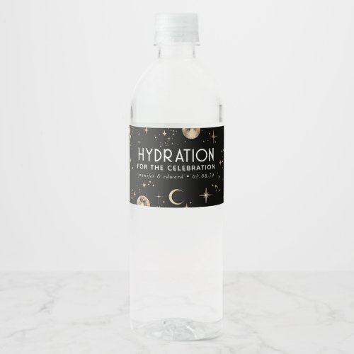 Hydration for the Celebration _ Celestial Black Water Bottle Label