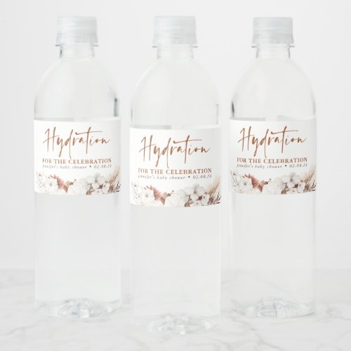 Hydration for the Celebration _ Terracotta Floral Water Bottle Label
