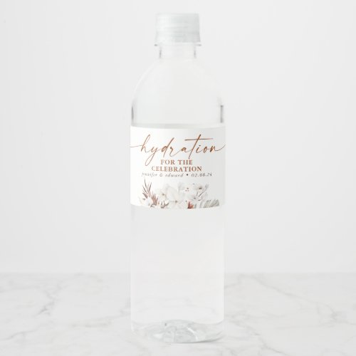 Hydration for the Celebration _ Terracotta Floral  Water Bottle Label