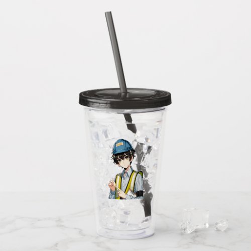 Hydration in the style of the manga occupational s acrylic tumbler