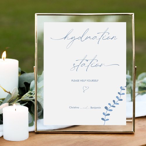 Hydration Station Blue Ocean Send Off wedding Pedestal Sign