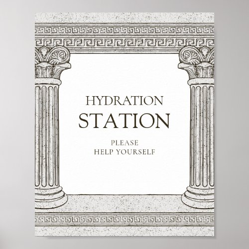 Hydration station for water toga party table Sign