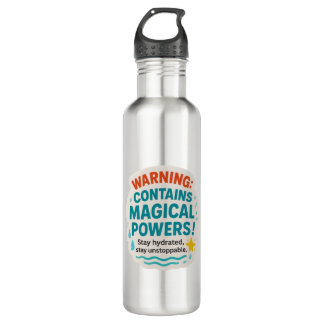Hydration Warning Sticker Stainless Steel Water Bottle