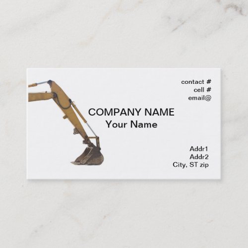 hydraulic arm business cards
