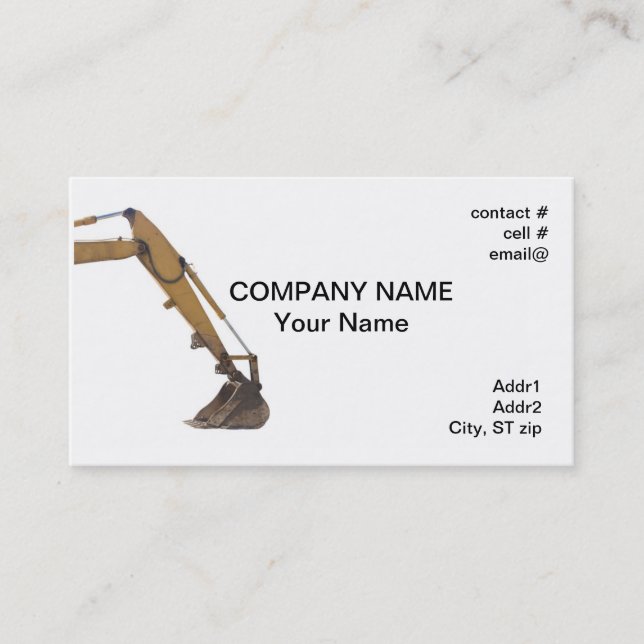 hydraulic arm business card (Front)