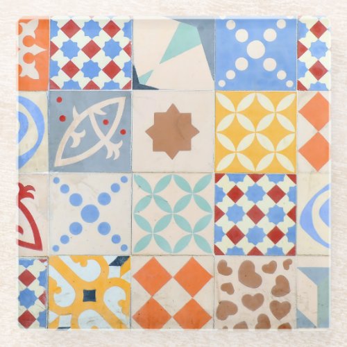 Hydraulic Cement Mosaic Tile Trend Glass Coaster