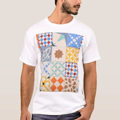 Hydraulic Cement Mosaic Tile Trend T_Shirt