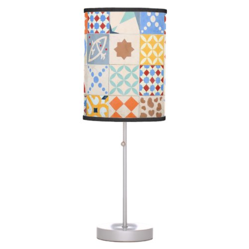 Hydraulic Cement Mosaic Tile Trend Table Lamp