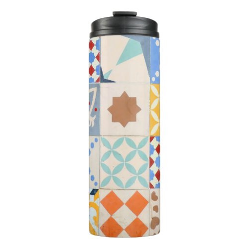 Hydraulic Cement Mosaic Tile Trend Thermal Tumbler