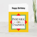 Hydraulic Engineer Block Birthday Card