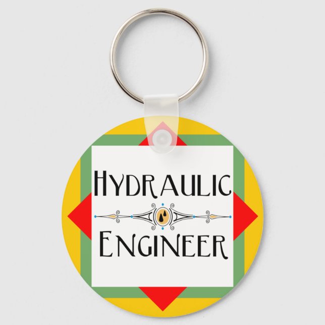 Hydraulic Engineer Block Keychain (Front)