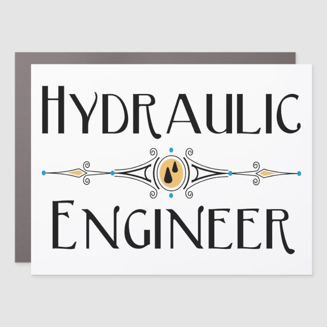 Hydraulic Engineer Decorative Line Car Magnet (Front)