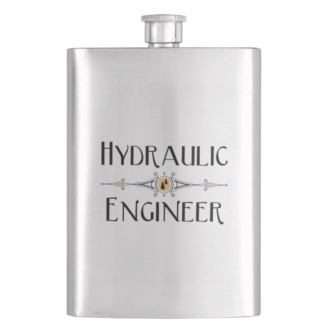 Hydraulic Engineer Decorative Line Flask (Front)