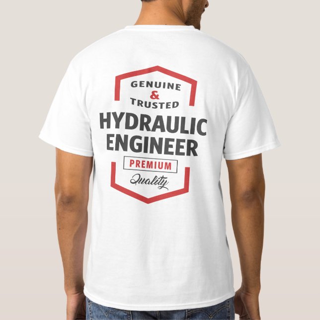 Hydraulic Engineer Logo Gift Ideas. T-Shirt (Back)