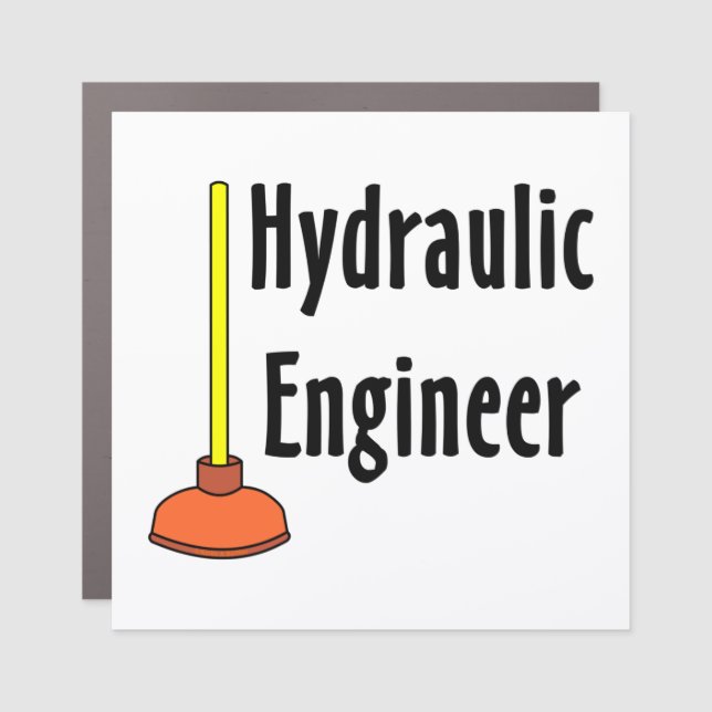 Hydraulic Engineer Toilet Plunger Car Magnet (Front)