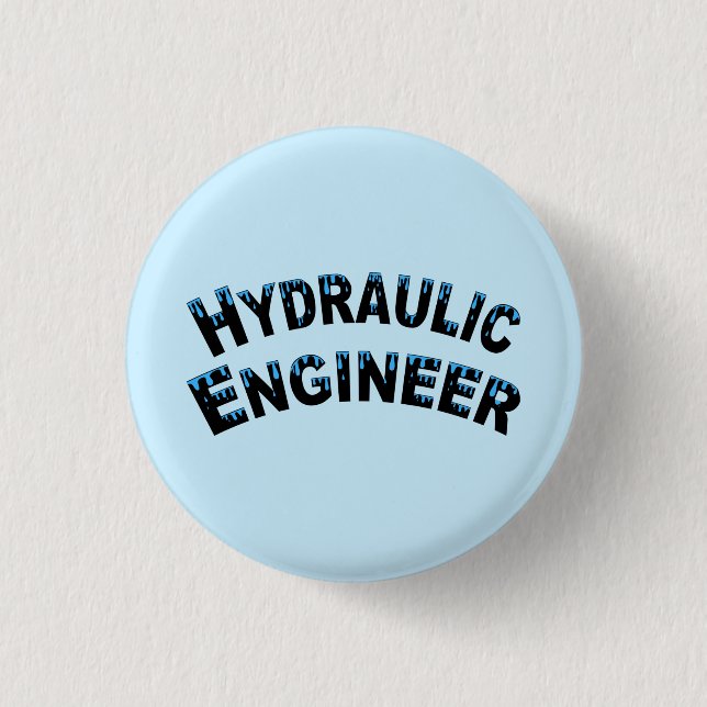 Hydraulic Engineer Water Droplets  Button (Front)