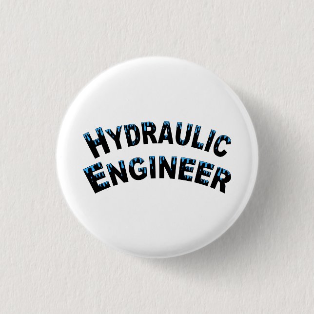 Hydraulic Engineer Water Droplets  Button (Front)