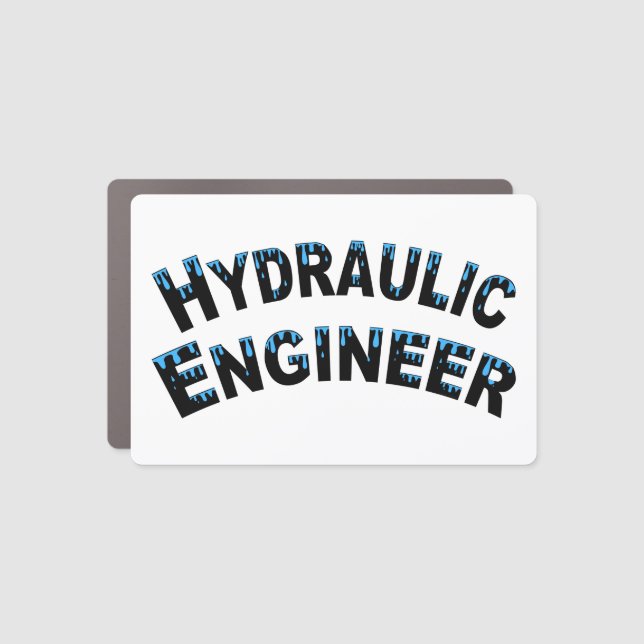 Hydraulic Engineer Water Droplets  Car Magnet (Front)