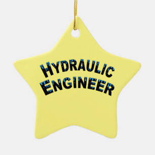 Hydraulic Engineer Water Droplets  Ceramic Ornament