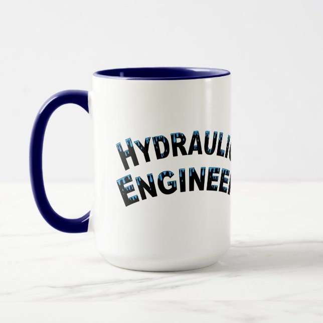 Hydraulic Engineer Water Droplets Mug (Left)