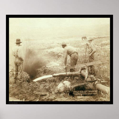 Hydraulic Mining for Gold in Rockerville SD 1889 Poster