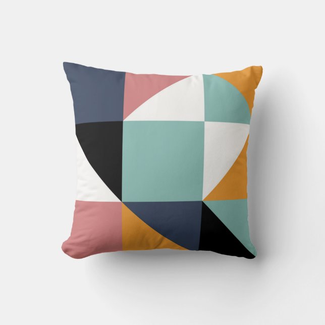 Hydraulic mosaic pattern throw pillow (Front)