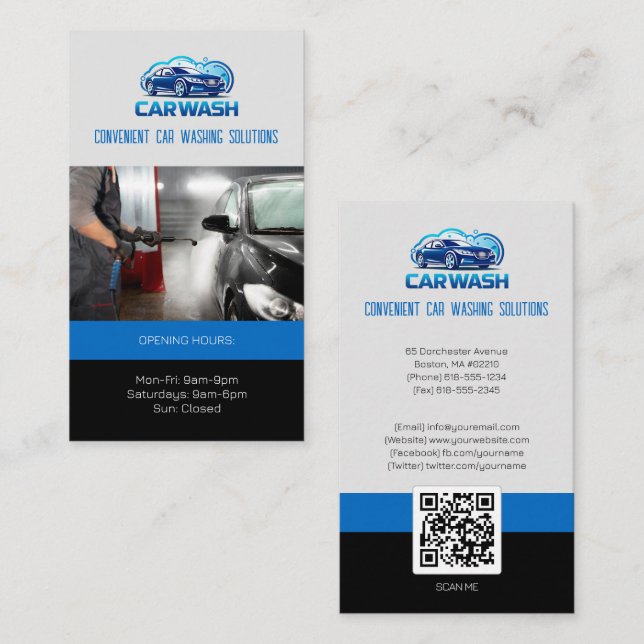 Hydro Car Wash Services | Professional Business Card (Front/Back)