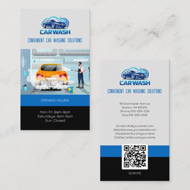 Hydro Car Wash Services | Professional Business Card (Front/Back)
