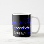 hydrocephalus awareness blue ribbon heartbeat supp coffee mug