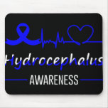 hydrocephalus awareness blue ribbon heartbeat supp mouse pad