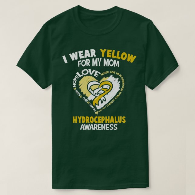 Hydrocephalus Awareness I Wear Yellow For My Mom H T-Shirt (Design Front)