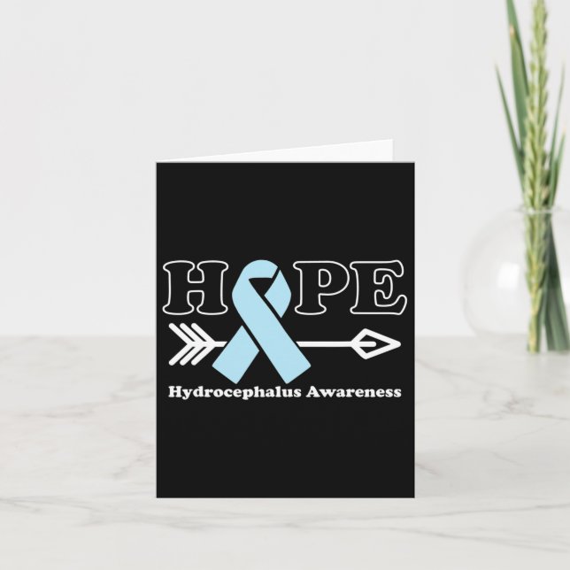 - Hydrocephalus Awareness Light Blue Ribbon  Card (Front)