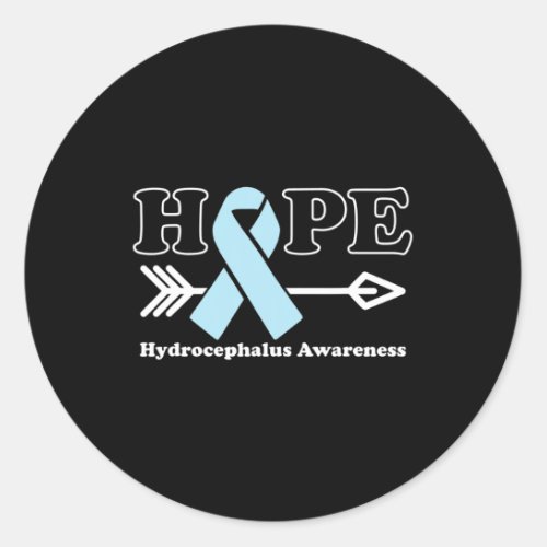 _ Hydrocephalus Awareness Light Blue Ribbon  Classic Round Sticker