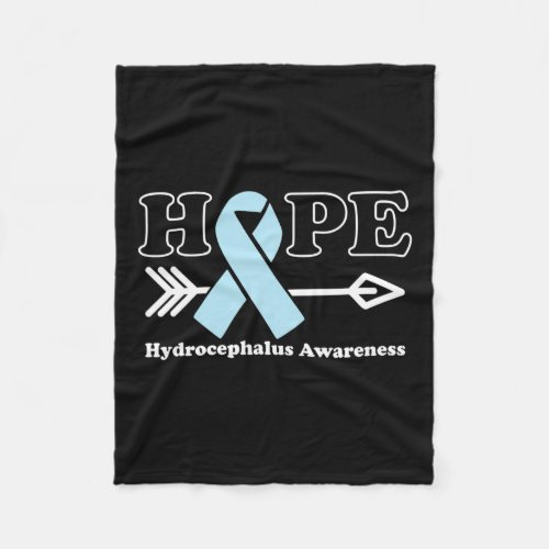 _ Hydrocephalus Awareness Light Blue Ribbon  Fleece Blanket