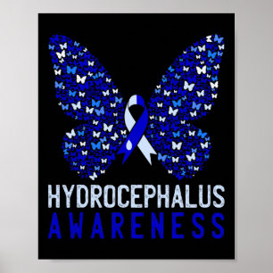Hydrocephalus Awareness Month Blue Ribbon Support Poster