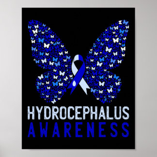 Hydrocephalus Awareness Month Blue Ribbon Support Poster