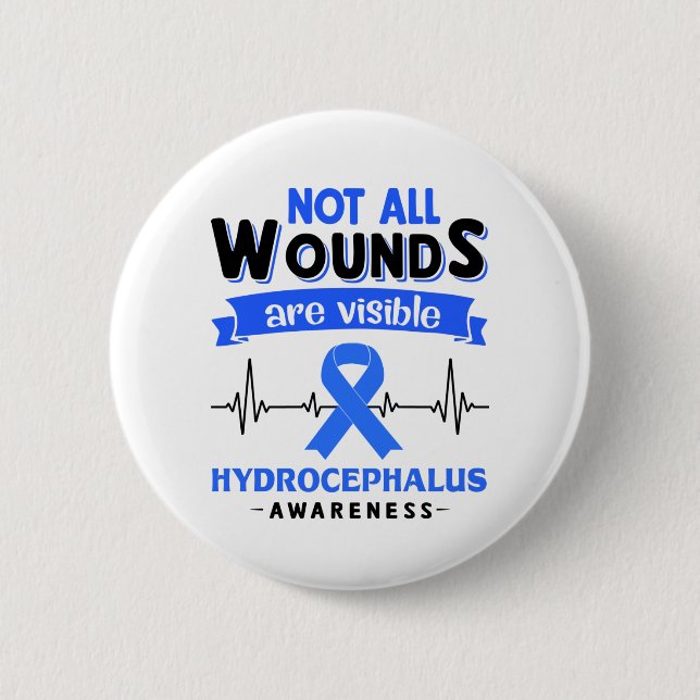 Hydrocephalus Awareness Month Ribbon Gifts Button (Front)