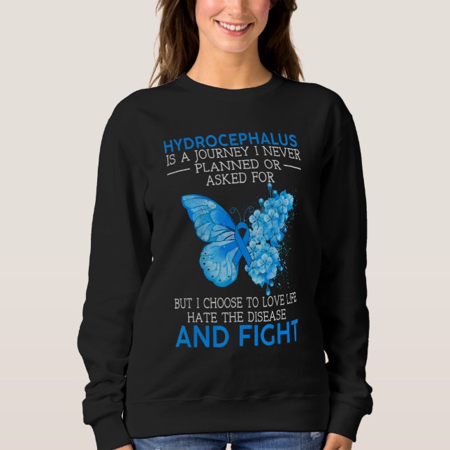 Hydrocephalus Is A Journey I Never Planned Butterf Sweatshirt (Front)