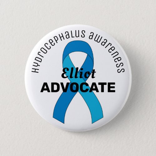 Hydrocephalus Ribbon White Button