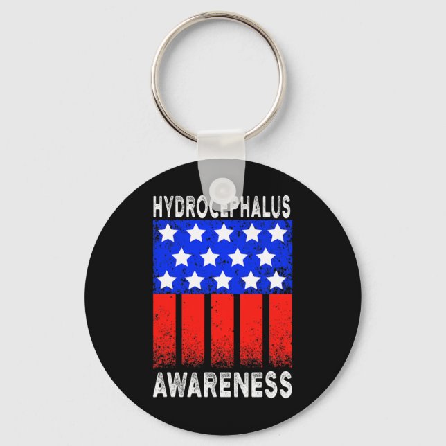 Hydrocephalus Survivor Disease Awareness Warrior  Keychain (Front)