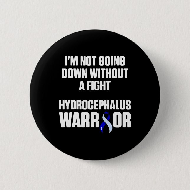 Hydrocephalus Survivor Down Awareness Warrior  Button (Front)